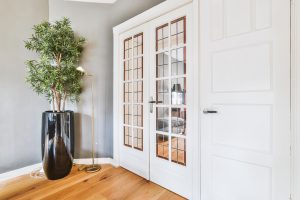 Luxury interior design of a modern house with french doors